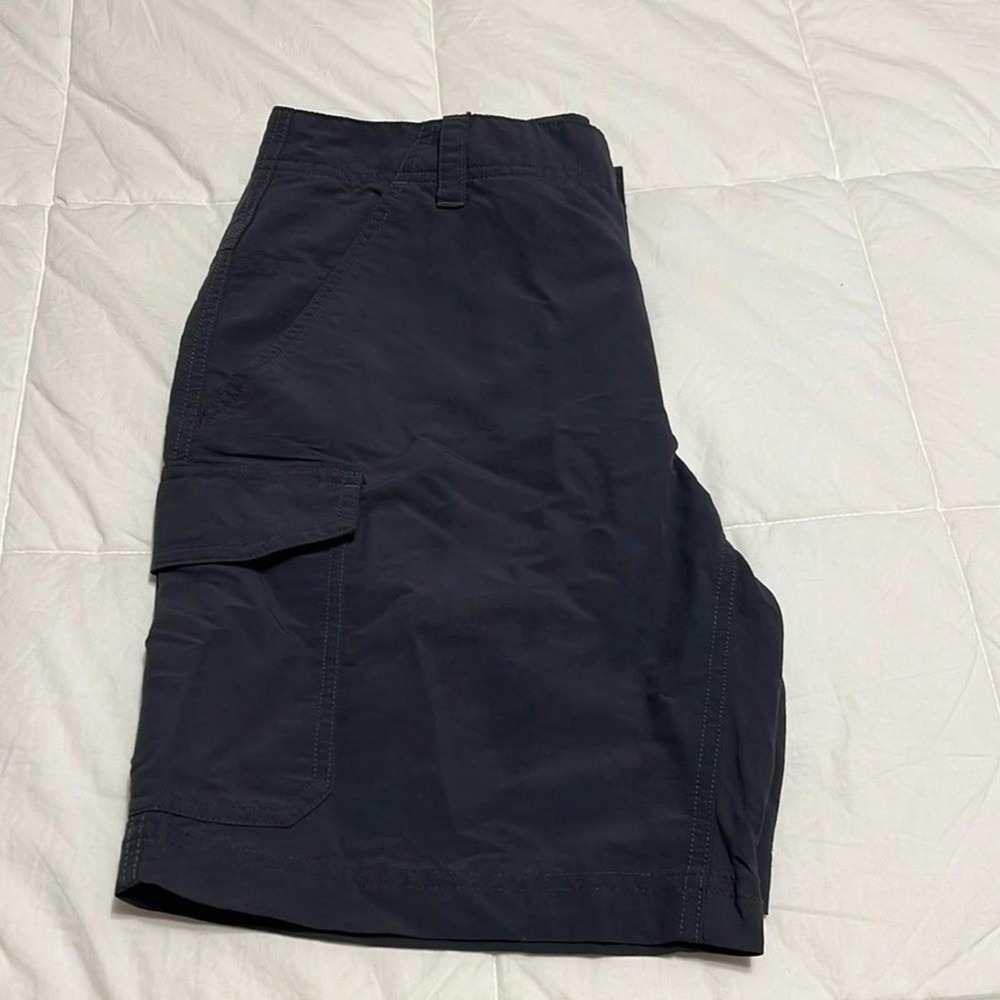 ExOfficio Navy Blue/Grey Nylon Cargo Shorts Men's Size 30 Hiking Travel - Picture 1 of 7